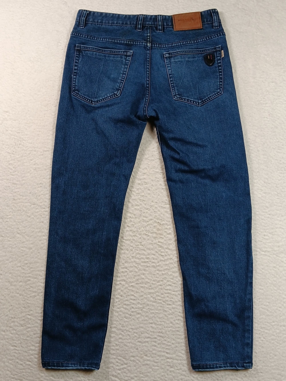 Burberry Jeans Mens 32x27 Blue Denim Slim Fit Dark Wash Stretch Designer Bloke - Picture 7 of 15